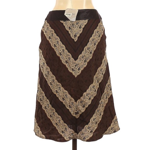 Macy's Alfani "Madison Avenue" Printed Silk Skirt - Picture 2 of 3